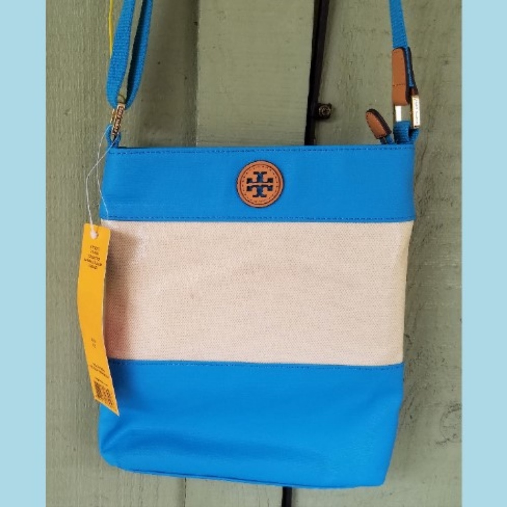 NWT TORY BURCH Pierson Coated Canvas Crossbody Bag - Picture 1 of 8